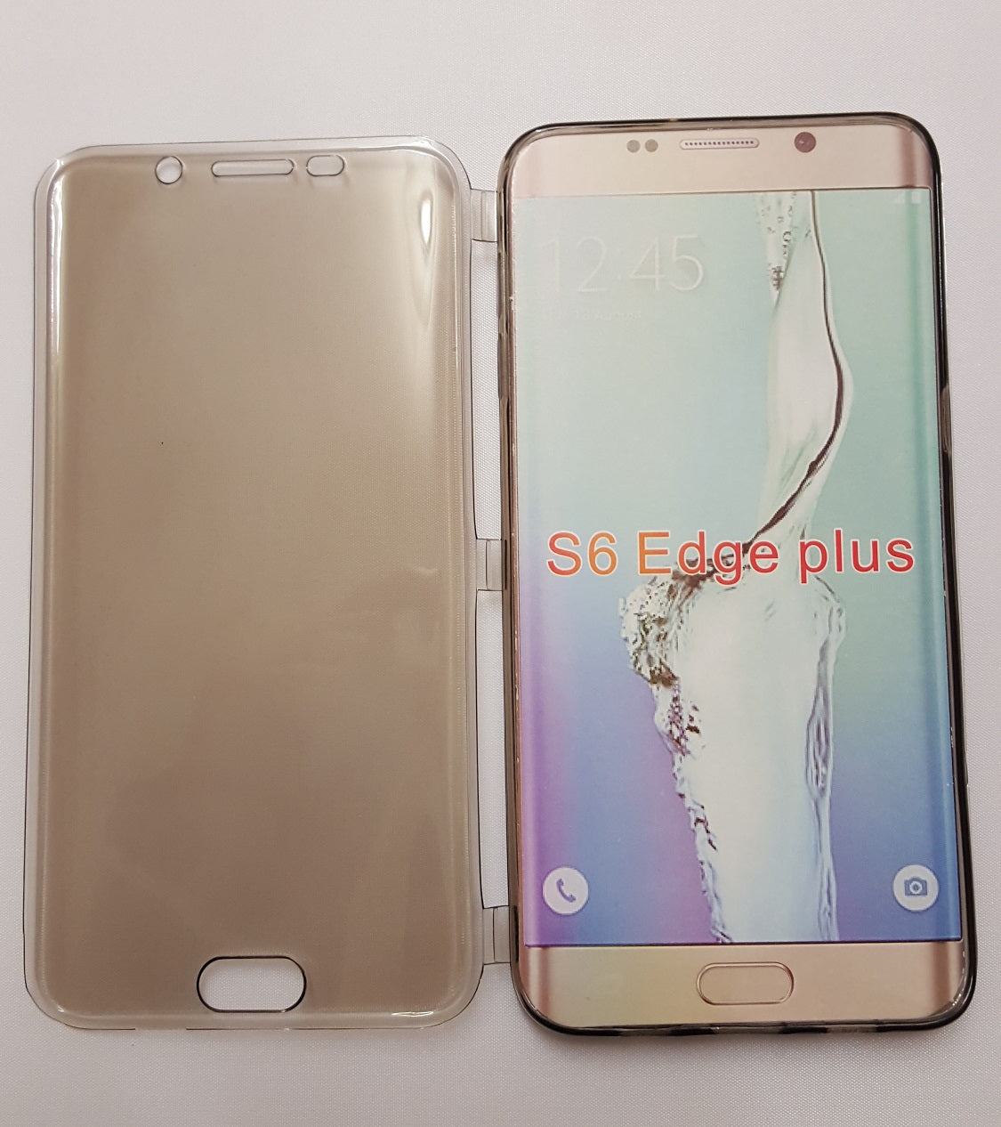 TPU Flip Wallet Smoke Black Case - For Samsung Galaxy S6 edge+ - mosaccessories